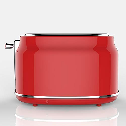 Frigidaire Eto102-Red Retro Wide 2-Slice Toaster Perfect For Bread, English Muffins, Bagels, 5 Browning Levels, 900W, Red #TOP3