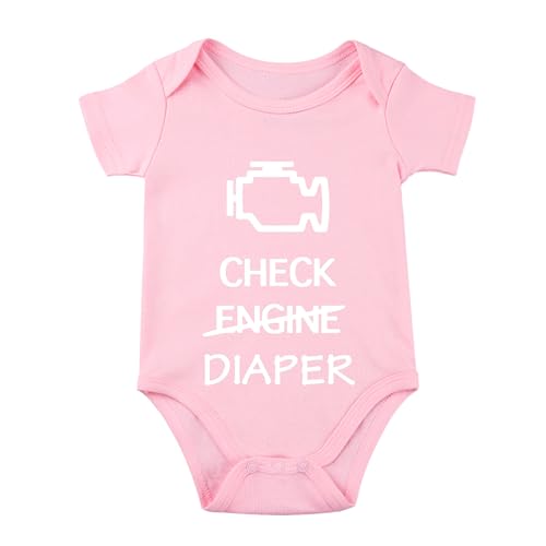 Image of Check Engine Diaper Baby Bodysuit Mechanic Outfit f1 Clothes Baby Race Car Outfit Funny Babies Bodysuit