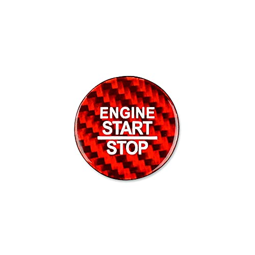 AIRSPEED Carbon Fiber Car Engine Start Button Sticker Cover Interior Ignition Trim Decal for for Dodge Charger Challenger SRT Durango Accessories (Red)