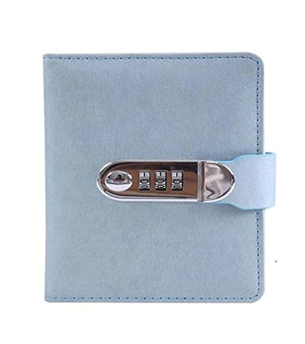 AMYSTY Cuaderno Libreta Escuela A6 Portátil Creative Password Diario Multi-Function Blocked Blocked Papelery Portátiles y revistas Sketchbook 1 Cuaderno Empresarial(D-Lightblue)