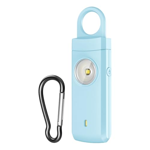 Alarme de securite personnelle 130 dB rechargeable Type-C avec porte-cles pour la marche