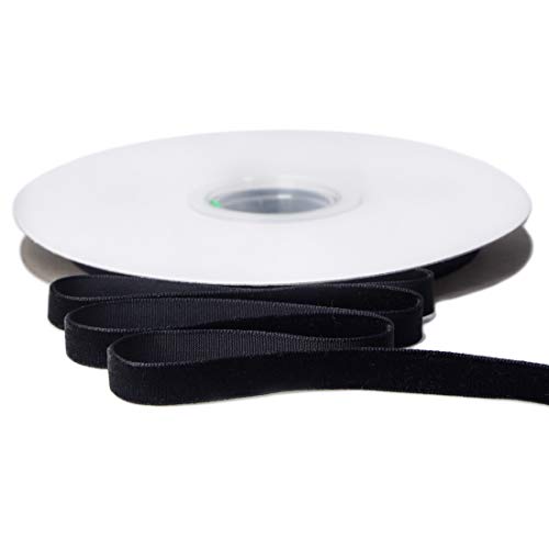 Ribbli Polyester Black Velvet Ribbon,3/8 Inch,10-Yard Spool,Use for Choker,Gift Wrapping,Floral Bouquets, Boutonnieres