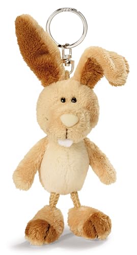 NICI Porte-clés Lapin 10cm Marron - Pendentif Animal avec Anneau métallique pour accrocher aux clés, à la Corde, au Sac et Plus Encore