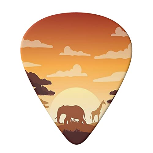 Lot de 6 médiators pour guitare acoustique, guitare électrique, basse, ukulélé Motif éléphant et girafe au coucher du… - Les Beatles, Paul McCartney, John Lennon, RIngo Starr, George Harrison Lot de 6 médiators pour guitare acoustique, guitare électrique, basse, ukulélé Motif éléphant et girafe au coucher du… – Image 4