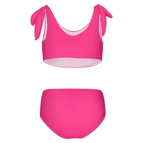 Image of Girls Tankini Swimsuit Bathing Suit Two Piece Bikini Summer Beach Swimwear with Adjustable Strap 3-12 Years Solid Color