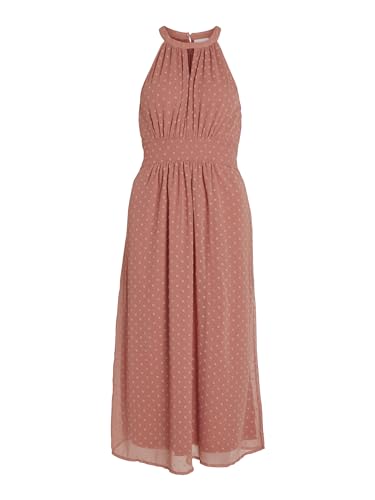 Vila Damen Viedee S/L Halterneck Midi Dress/Dc/Ka Abendkleid 14095620,Brick Dust,42