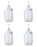 Fastrack 4-Pack 1 Gallon Glass Jug Laundry Detergent Dispenser &ndash; Airtight Screw-Top Container |...