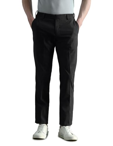 Image of Arrow Men's Tapered fit Textured Trousers