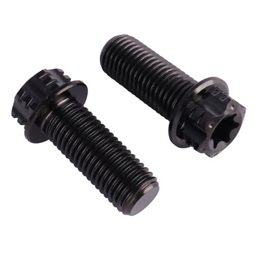 Image of 4Pcs Titanium Bolt Flange Torx Head M8 M10 x 20 25 30mm Screw Bolt for Motorcycle Car Modifications (Black, M10x25mm Pitch 1.25)