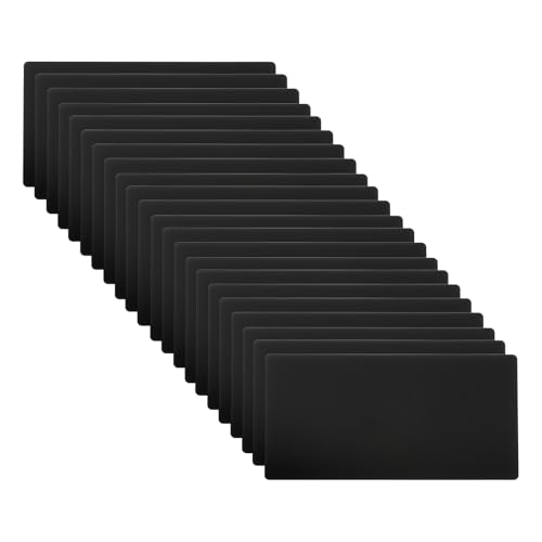 PATIKIL Láminas De Aluminio Anodizado De 4x2 Pulgadas, 22 Piezas Planchas laser Para Grabado De 1MM Delgadas Para Manualidades DIY Hogar, Negro