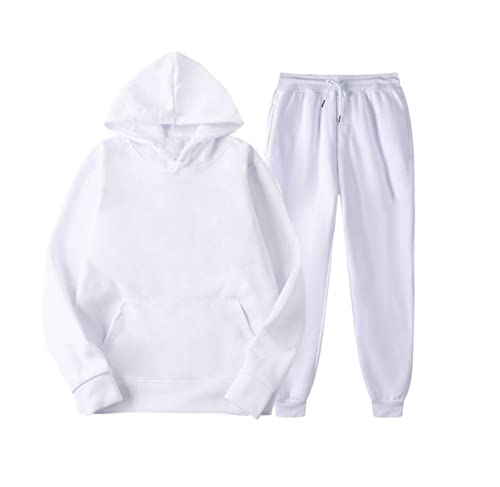 Sweat à capuche femme 2 pièces blanc XXL pour le sport et loisirs