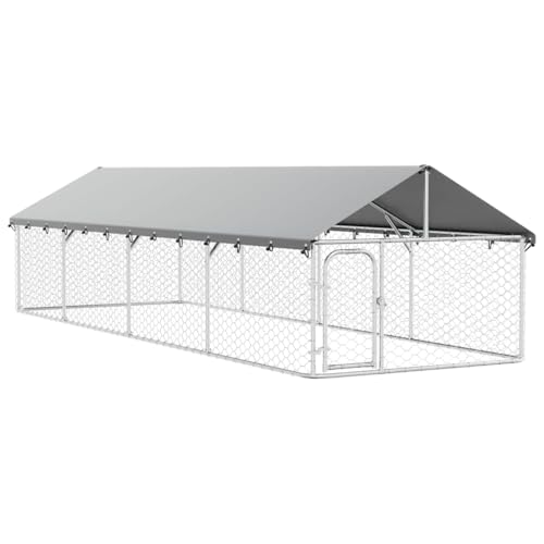 vidaXL Chenil Extérieur avec Toit pour Chiens 600x200x150 cm Cage Enclos