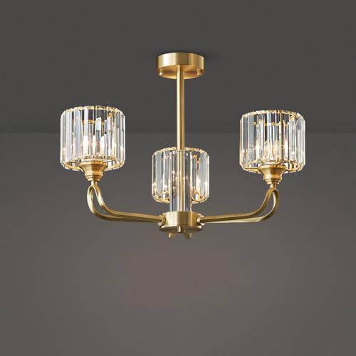 Suspension postmoderne en verre pour sublimer un salon simple et sombre