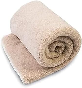 Merino Wool - Wolldecke Schurwolldecke, Gewichtsdecke, Wolldecke Schurwolle 200x200 cm - Kuscheldecke aus 100% Merino Schafwolle - Flauschige Decke Wolle - Beschwerte Decke (BEIGE,