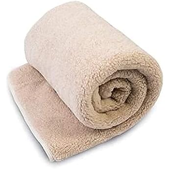 Merino Wool - Wool Blanket Virgin Wool Blanket Weighted Blanket Virgin Wool 200 x 200 cm Cuddly Blanket Made of 100% Merino Sheep's Wool Fluffy Wool Blanket Weighted Blanket Beige 200 x 200