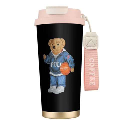 くま ポロベアー 真空断熱 マグカップ ステンレス製 真空蓋付 携帯マグ 保温・保冷 簡単開閉 500ml スライド蓋付き 直接ドリップ マグボトル コンビニマグ アウトドア 釣り/遠足/登山