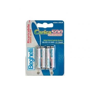 8852 AAA PILE BEGHELLI CARICA-500 4 MINISTILO 750MAH