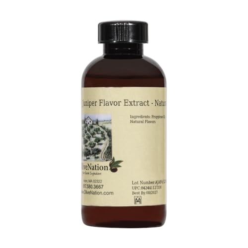 OliveNation Juniper Flavor Extract, Classic Gin Taste Flavoring for Beverages, Meat, Sauces, Baked Goods, Non-GMO, Gluten Free, Kosher, Vegan - 16 ounces