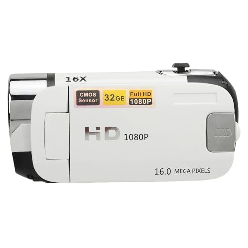Cámara Digital D90 1080P 16MP Videocámara con Pantalla Giratoria de 2,4 Pulgadas Grabadora de Vídeo HD con Zoom 16X y Luz de Relleno (-2214230150512)