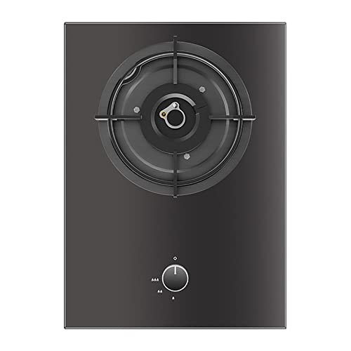 Aouoeeo Placa de Gas, Encimera de Gas, Cocina de Gas de 33 cm con Quemador, empotrada en Vidrio Templado Negro con protección contra Llamas.