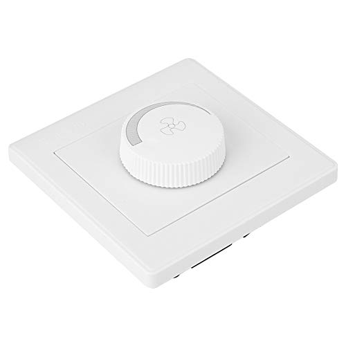 Interruptor de Control de Velocidad del Ventilador de Luz de Techo y Perilla del Panel de Pared AC250V 100W 86x86mm Ventiladores de Techo y Aries