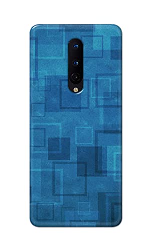 Image of Printed Hard Back Cover Case for OnePlus 8 Back Cover (Plain Azure Blue) -1302