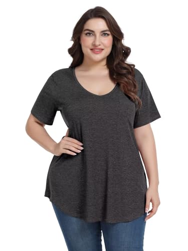 Image of BELAROI Women Plus Size Tops V-Neck Tunics Shirts