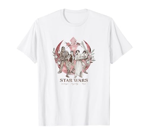 T-shirt Rebel Logo Star Wars en coton imprimé aquarelle floral pour adulte