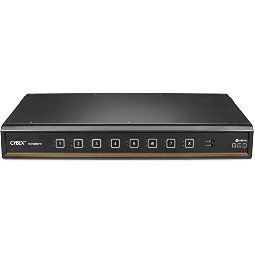 Image of Vertiv Avocent Cybex Secure MultiViewer KVM Switch, 16 Port, Dual AC, Universal DisplayPort, Common Access Card (CAC), Cursor Navigation Switching (CNS), NIAP Version 4.0 Certified (SCMV285DPH-400)