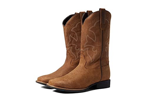 Image of ROPER Mens Monterey Embroidered Square Toe Pull On Casual Boots Mid Calf
