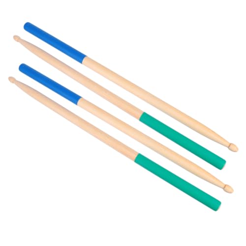 Mikinona 2 Pairs Maple Wood Drumsticks with Nonslip Handle Comfortable Hold Wooden Tip Drumsticks for Beginner and Student Practice Band Performances