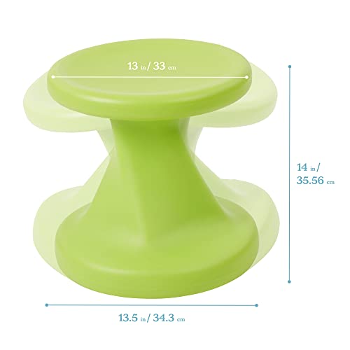 Image of ECR4Kids Twist Active Wobble Stool, 14in Seat Height, Classroom Furniture, Lime Green
