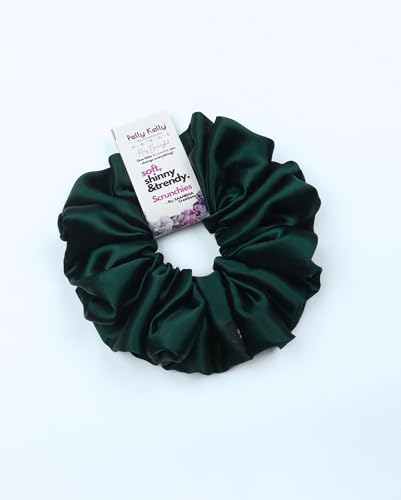 Image of Satin Scrunchies Hair Bands for Women | No-Damage Elastic Hair Ties for Ponytails & Buns | Fluffy & Stylish Rubber Bands | Extra Large Size | Pack of 5