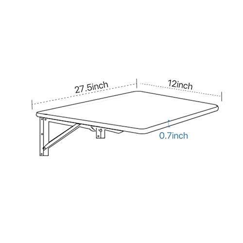 Table pliante murale buanderie en bois blanc et établi rabattable compact