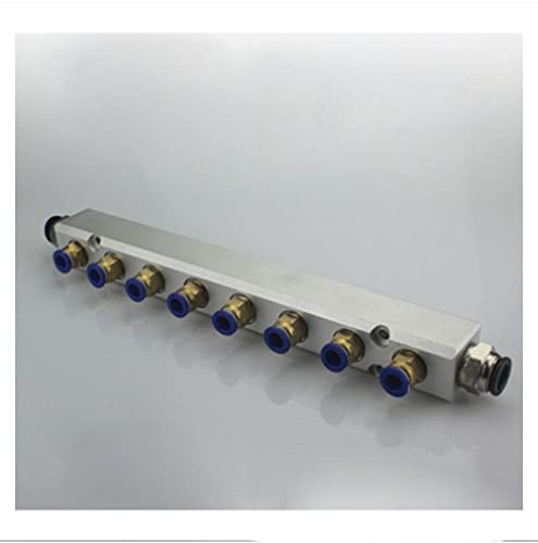 A Kit 30x30mm 8 Way Pneumatic Air Manifold Splitter with Push Fit Coupler