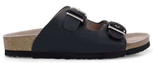 Image of AFROJACK Orginal Leather Sandals | Casual Sliders for Womens Stylish, Outdoor & Fashion Forward, Comfortable Cork Sandals for Women with Natural Cork and EVA Sole (s425)