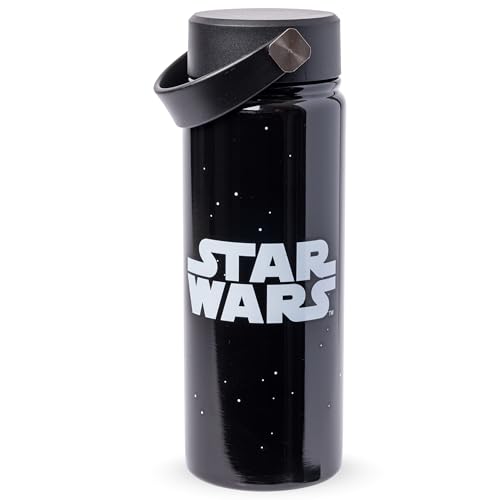 Image of Silver Buffalo Star Wars Logo, Stainless Steel Water Bottle, 20oz | Includes Swivel Handle, 0.59 Liters