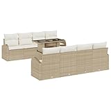 【 Wetterfeste Materialien:】 Mit Poly-Rattan und Polyester kann dieses Set draußen bleiben. Es ist UV-beständig und wasserabweisend, sodass es immer stylisch aussieht. Diese Materialien wurden wegen ihrer hohen Qualität ausgewählt, was die Pflege echt einfach macht.