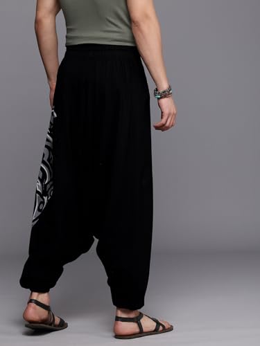 Image of The Veshti Company Printed Harem Pants for Men's Cotton Hippie Style Baggy Boho Yoga Pajama Pant with Pocket