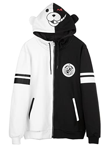 Image of ComicSense.xyz Unisex Anime Hoodie for Men and Women, Danganronpa Headmaster Bear Monokuma Cotton Anime Cosplay Hoodies