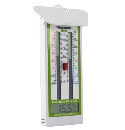 Digitales Gewächshaus-Thermometer – Klassisches Min-Max-Thermometer zur Messung von Maximal- und Minimaltemperaturen – Wandmontiertes...