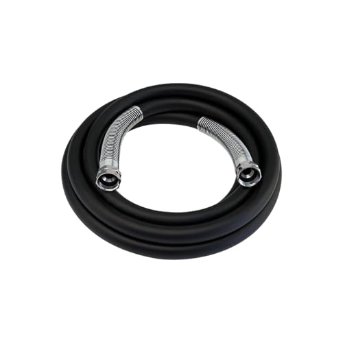 Image of Guitrees 2026 Upgraded Leader Garden Hose 15ft x 5 /8 inch, Heavy Duty Short Water Hose, Female to Female Nickel-plated Brass Fittings, Five Layered Braiding, 1000PSI Burst, 300PSI Working (Black)