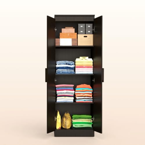 Image of COUCH CULTURE Mono Engineering Wood 2 Door Wardrobe | Almirah for Clothes Wooden | Wardrobe Organizer for Clothes | Multipurpose Almirah for Storage Bedroom | 1 Year Warranty - Wenge
