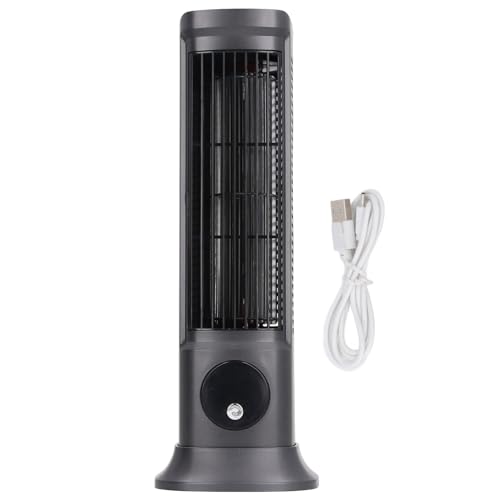 ANKROYU Ventilador de la torre de escritorio Profesional Ventilador de escritorio con cucharadas tranquilas eficientes con tres velocidades ajustables Diseño compacto para el dormitorio