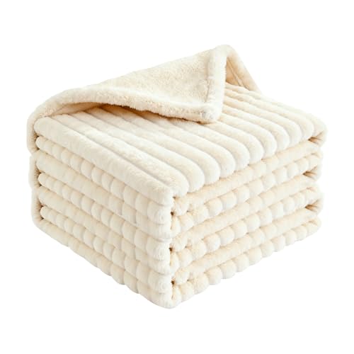 Ambesty Manta Sofa de Felpa de Conejo Super Suave Cálida, 150 x 200 cm Franela Doble Cara Suave, Multifuncional Esponjosa para Dormitorio Sofá Viajes Blanket