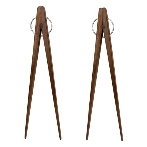 UPTALY 2 pinze per bacchette per sushi (25 cm), pinze in legno di acacia, bastoncini da allenamento principianti, testa inclinata, per insalata, toast, pane, torte, pasta (A4)