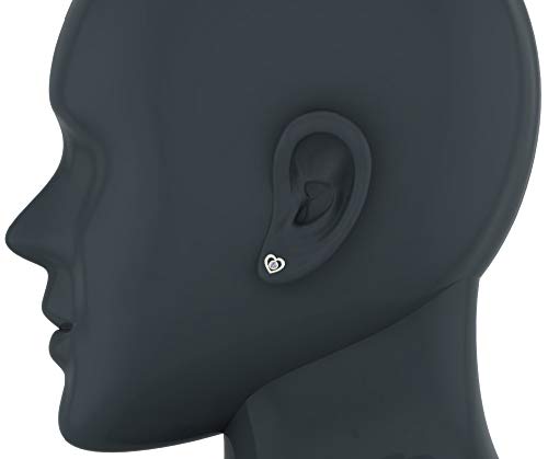 Love Heart Earrings for Girls-Women Real Diamond Studs Gift Box Authenticity Cards 10K Solid Gold 0.1 ct Glitz Design2