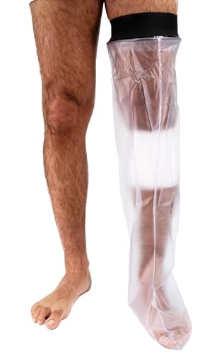 Massieno Waterproof Leg Cover for Shower Reusable Leg Protector for Foot Ankle Knee and Plaster Casts Leakproof Bath Protection