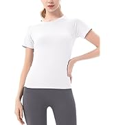 MathCat Workout Shirts for Women,Workout Tops for Women Short Sleeve,Seamless Yoga Athletic T Shi...