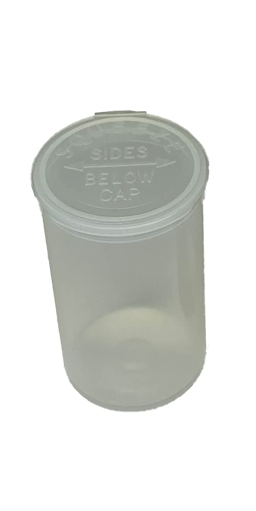 30 Dram “Squeeze Pop Top” Medium Prescription Vials/Bottle for All Your Pills or Herbs by EVO Plastics-(15 Pieces) (Clear)